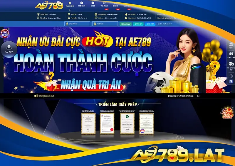 AE789: đa dạng dịch vụ, bảo mật cao; hạn chế ở link truy cập và rút tiền.